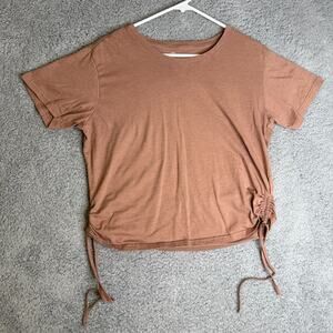 Fit Collective Shirt Womens XL Brown Short Sleeve